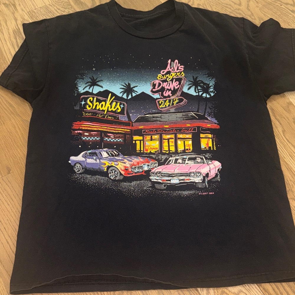 John Galt Drive In Burger Black Graphic Short Sleeve Tee